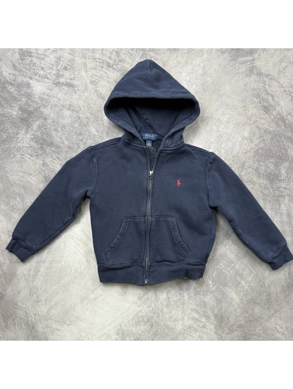 Polo Ralph Lauren Toddler  Boys Cotton Fleece Hoodie Color Blue Zip Up 5